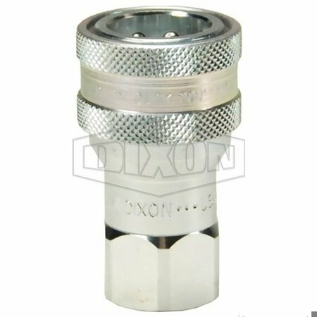 DIXON AG Series Hydraulic Coupler, 1/2 in x 1/2-14 Nominal, Quick-Connect x Female NPTF, Buna-N Seal/Steel 4AGF4-PV